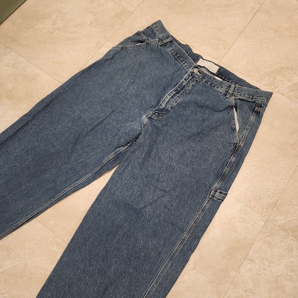 VTG Y2K Levis Carpenter Jeans Men 40x32 Baggy Wide Leg Square Pockets Denim Pant